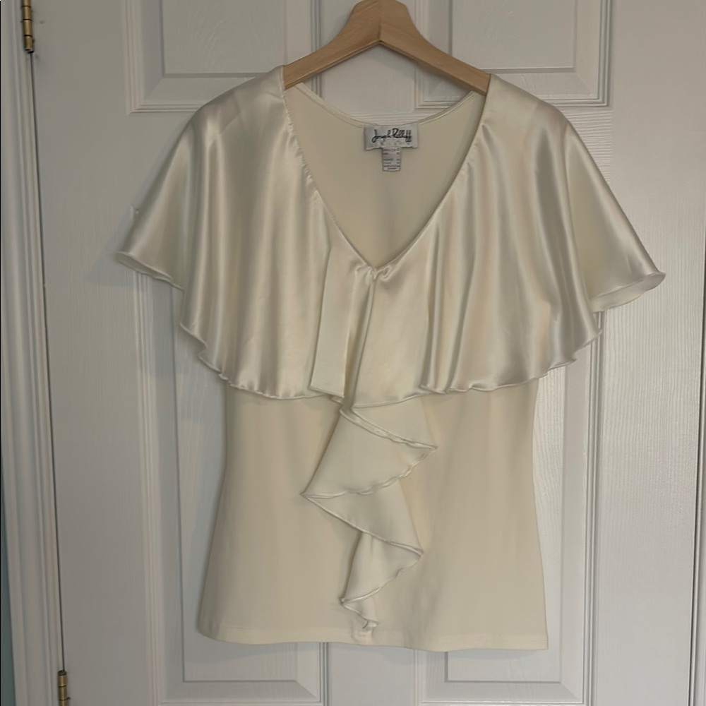Joseph Ribkoff satin ruffle top